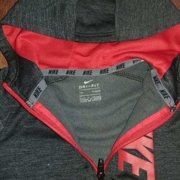 Nike Kids Baby Size 18-24 months Dri-Fit Full-Zip Hoodie Jacket Red/Gray - Picture 6 of 7